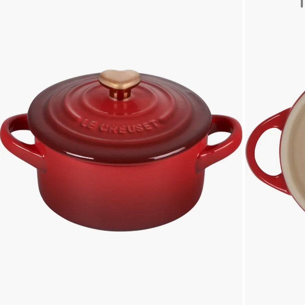 Le Creuset Cherry Red Heart-Shaped Stoneware Set - Picture 3 of 4